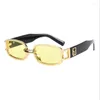 Sunglasses Small Box UV Protection Fashion Retro Square Men's And Women's Metal Black Pink