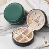 Jewelry Pouches 2022 Round Leather Storage Box Earrings Ring Necklace Pearl Creative Travel