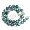 Beads 6-14mm Natural Round Faceted Banded Green Agates Stripe Onyx For Jewelry Making 15'' Needlework DIY Trinket