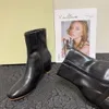 2022 Sofia cuir bottes Designer luxe femmes élégant genou bottine blanc noir cuir de vache fermeture éclair chaussons