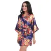 Vêtements de nuit pour femmes Femmes Floral Kimono Robe Satin Robe de mariée Robe de mariée Robes de demoiselle d'honneur Vêtements de nuit T221006