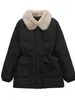 Damen Daunenparkas Auutmn Winter Daunenjacke Frauen Natürlicher Pelzkragen Weiße Entendaunenmantel Weiblich Mittellanger Kordelzug Hohe Taille Dicke Parkas 220930