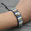 Strand JoursNeige Boho Bracelets Color Natural Stone Leather Wrap Cuff Vintage Hand Weaving Retro Fashion Jewelry