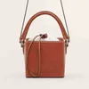 Totes Contrast Leather Bucket Handbag New Korean Small Square Bag Women's Shoulder Bag Fashion 220920