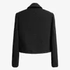 Jackor svart vintage lapel beskurna tweed jacka kvinnor koreanska mode enkelbröst blandningar päls elegant lyxdesign kort ytterkläder y2210