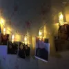 Strängar LED CLIP PO HANGING WALL LIGHT Fairy String Chains Lamp Bild Födelsedagsfest Dekoration Batteri