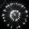 Corda impermeabile LED Explosion Firework Lamp 100 String Light alimentata a batteria con telecomando Decor per giardino balcone