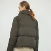 Mulheres para baixo parkas inverno curto solto moda jaqueta mulher jaqueta quente com gola alta 220930