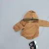 Rompers nyfödda baby ny söt bodysuit flicka tecknad björn långa ärmar huva jumpsuit barn enkla corduroy kläder en bit j220922