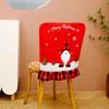 Stol t￤cker jul baksida med tecknad m￶nster middagsbord r￶d semester fest festival matsal dekoration