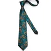 Bow Ties Silk Luxury Teal Green Paisley 8cm Tie for Men Wedding Dress Dressi