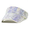 Berretti 2022 Estate Cotone Colore Strass Visiere Cappellino di protezione solare regolabile per uomo e donna 05