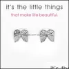 Stud Angel Earrings Alloy Exquisite Gold Sier Colors Stud Womens Cute Charming Card Jewelry Gifts For Girls Drop Delivery 202 Lulubaby Dh5Pu