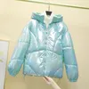 Женские падения Parkas Mexzt Chic Sweet Winter The Warm The Watre Worry Coats Women Fashion Harajuku Korean Short Parkas Одноразовое глянцевое лицо Элегантная клетчатая куртка 220930