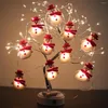 Christmas Decorations Santa Claus Tree LED Garland String Light Merry For Home 2022 Xmas Ornament Navidad Kids Gifts
