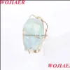 Anel de solitário Irregar Wire Wrap Rings Ajusta Ajuste Ringas de Cristal de Pedra Fluorita Naturais para Mulheres Casamento Bdejewelry Dhrzd