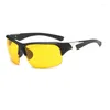 النظارات الشمسية الرياضة الرجال والنساء مصمم العلامة التجارية القيادة في الهواء الطلق السياحة الرياضية نظارات الزجاج الأمامي رؤية ليلية UV400