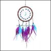 Arts et artisanat Arts et artisanat en gros - Imitation antique forêt enchantée Dreamcatcher cadeau fait à la main Dream Catcher Net avec Feath Dhhvz