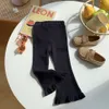 Leggings Tights Kids Spring Autumn Solid Color Flare Pants Korean Style Girls Clothing 221006