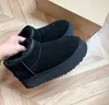 Winter Ultra Mini Platform Designer Boot Congle Snow Fur Boot Brown Australia Warm Booties for Woman Heal Leather EU35-44