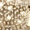 Lustres Yoogee Modern Large Crystal Chanderlier Long Stair Led Led Lut Luxur