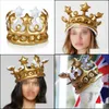 Party Hats Party Hats Wholesale-Novelty Inflatable Crown King Imperial Kids Adts Headwear Accessories Birthday Decorations1 Drop Deli Dh3Dm