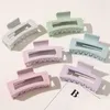 Clips para el cabello Barrettes Nuevas mujeres simples Clips para el cabello Horquilla geométrica grande Cangrejo Color sólido Garra para accesorios 10 W2 Drop Mjfashion DHNTV