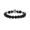 Strand Se Original Design Tigre Bracelet Hommes Et Femmes Personnalité Polyvalent Tissé À La Main Obsidienne Perlée Main Bijoux Homme