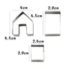 Christmas Decorations 3PCS Mini House Stainless Steel Scenario Cookie Cutters Set Biscuit Mold Fondant Cutter Baking Tool Decor