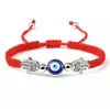 Classic Blue Turkish Evil Eyes Bracelets for Women Hand of Fatima Lucky Red Braided Rope Chain Bracelets Female Handmade Jewelry