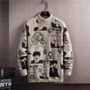 Anime trui mannen wintertruien lange mouwen pullovers anime kleding streetwear cartoon patroon mock nek Japan