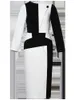 Robes de travail haut de gamme petit parfum tempérament printemps noir et blanc robe professionnelle robe formelle des femmes 221006