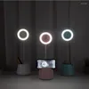 Table Lamps Led Mini Lamp Pen Holder Fan Multifunctional Desk Usb Rechargeable Night Light Bedroom Cute Room Decor Fixtures