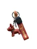 Sleutelhangers Net rood stempelen leer touw methode hond hars cartoon sleutel stierenvechten Chai auto tas Hanger
