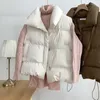 Kadın Yelekler Kış Kadın Yelek Stand Yakası fermuar kolsuz yastıklı puf ceketli palto düz renk gevşek çizme yeleği yelek ceket