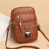 أكياس HBP Mobile Bag Women Women 2022 New Style Nove Love Leather Counter Bagj Simple Fashion Shopping Diagonal Cross Zero Wallet