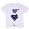 Zagraj w designerskich koszule T CDG marka małe czerwone sercowe odznakę odznaki zwykłej koszuli polo Odzież Wysokiej jakości hurtowa miłość 2 56U3