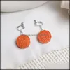 Dangle Chandelier Funny Jewelry Imitation Chinese Mooncake Dangle Earrings Resin Delicious Food Traditional Drop Earring Mjfashion Dhbvm