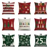 Decoración de Navidad Case de almohada de santa Claus Trez de Navidad Mandeo de nieve Lettre de alce estampado Lino para almohadillas Cojín de coches para el hogar BH7656 TQQ