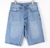 QNPQYX New Mens streetwear pants Loose Baggy Denim Short Men Jeans Fashion Streetwear Hip Hop Long 3/4 Capri Cargo Shorts Pocket Male Blue
