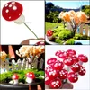 Arts And Crafts Arts And Crafts Wholesale- Mini Red Mushroom Garden Ornament Miniature Plant Pots Fairy Diy Dollhouse1 Drop Delivery Dhcda