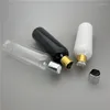 Förvaringsflaskor 15 st 400 ml skivans topp cap rund axel flaska vit klar svart husdjur duschgel lotion plast tom för schampo