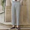 Garnitury męskie koreańskie solidne kolorowe garnitur spodnie Slim Fit Stopy swobodne brytyjskie spodnie wysokiej talii jesienne biuro-płodowcy mężczyźni ubierają się