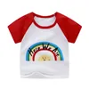 Shirts 2022 Kid's T-shirt Korte mouw Pure katoenen baby Cartoon Girls Zomerstijl Koreaanse stijl Unlined Top Childrensw