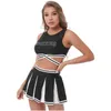 Women's Tracksuits Women Adults Team Sports Cheerleading Uniforms Dance Performance Crop Top with Pleated Skirts Cheerleader Outfit Cosplay Come T220909