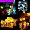 Strings Balls Light 2.5m LED StringTakraw Rattan Luci a risparmio energetico Decorazione natalizia per esterni per la festa nuziale