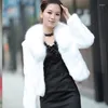 Full Black/White Womens Winter Outono seção curta Jackets Faux Casual Casual Casual Casual