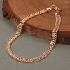 Link Bracelets 4.5mm 585 Rose Gold Color Foxtail Chain For Women Girls Weaving Bracelet 20cm Wrist Jewelry Gifts DCB67