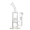 10.6-Inch Clear Bent Neck Glass Hookah Bong - Barrel Percolator, 18mm Female Joint