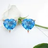 Stud￶rh￤ngen Jade Angel Real Gold Sapphire 18K Rose 5 5mm Heart Shape Classic Women's Engagement High Jewelry